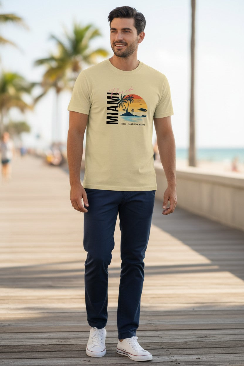 Miami Sunset Script Tee