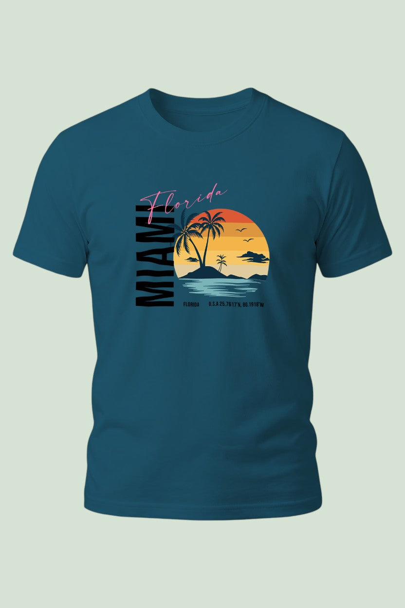 Miami Sunset Script Tee