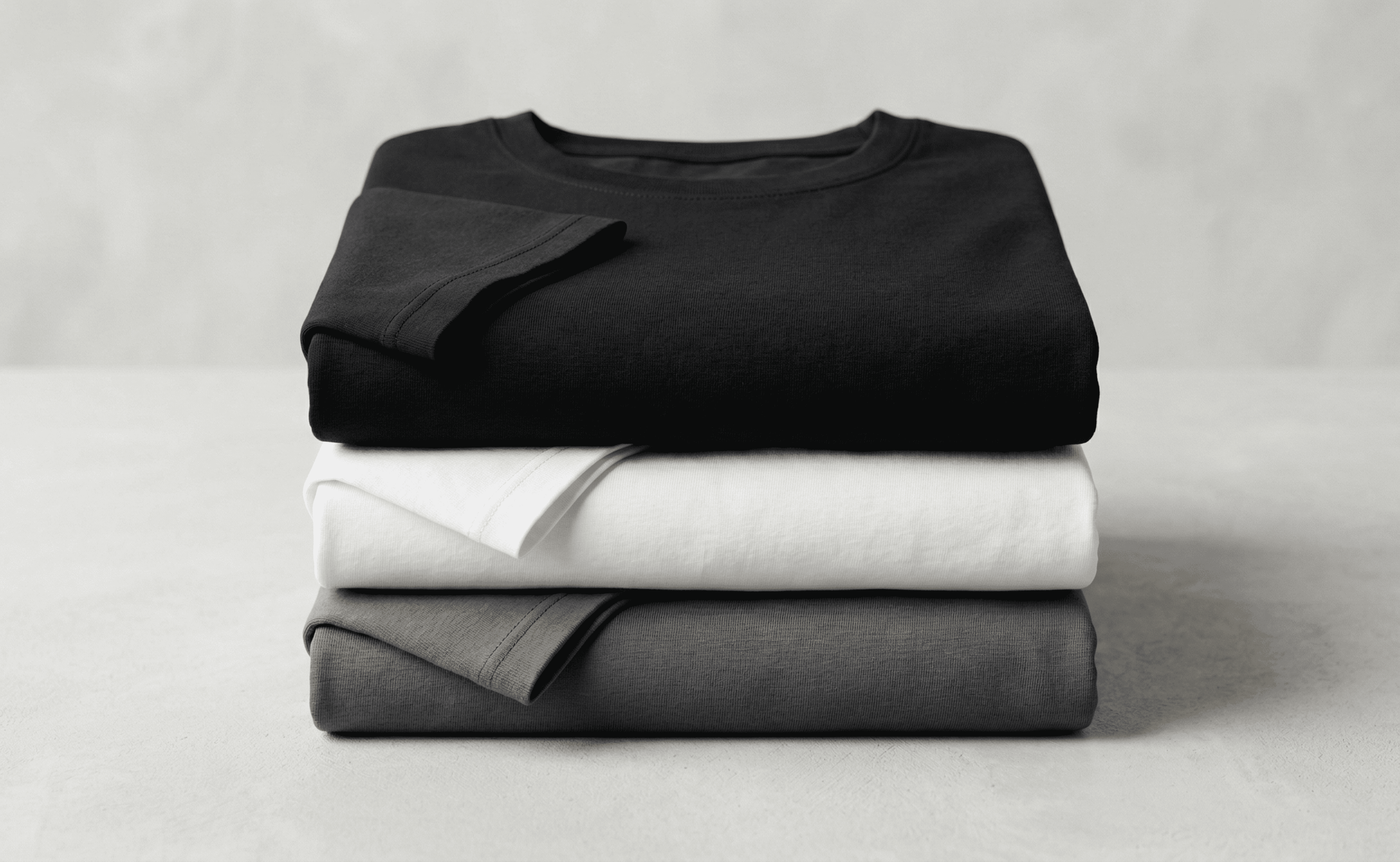 Pack of 3 Premium Cotton T-Shirts for Men – Black, White & Dark Grey | Urban Essentials