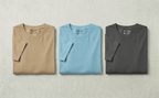 Men’s Premium Cotton T-Shirt Pack – Sand, Sky Blue & Dark Grey | Balanced Breeze