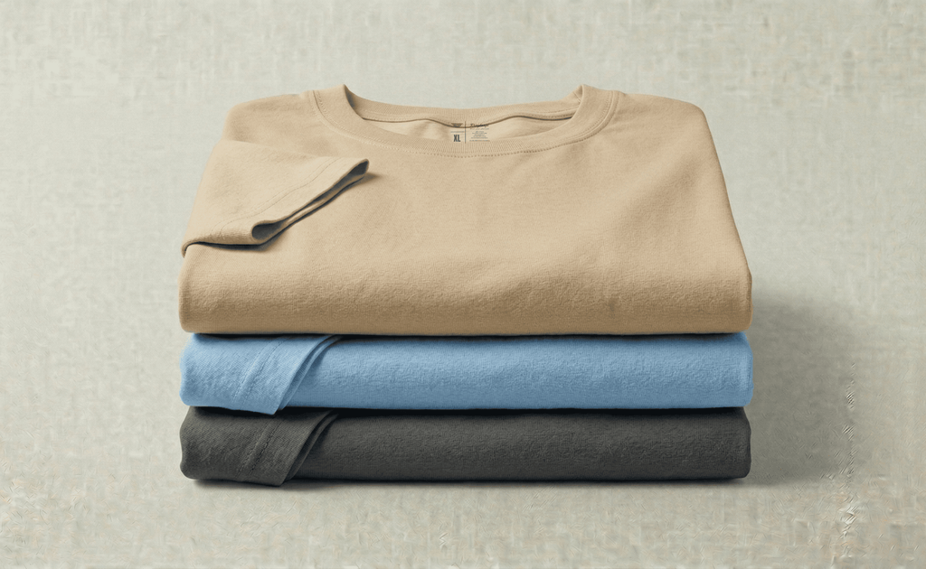 Men’s Premium Cotton T-Shirt Pack – Sand, Sky Blue & Dark Grey | Balanced Breeze