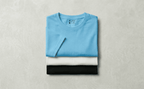 Pack of 3 Men’s Solid Cotton T-Shirts – Black, White & Sky Blue | Everyday Fresh