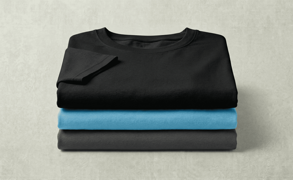 Men’s Cotton T-Shirt Combo Pack – Black, Sky Blue & Dark Grey | Cool Contrast