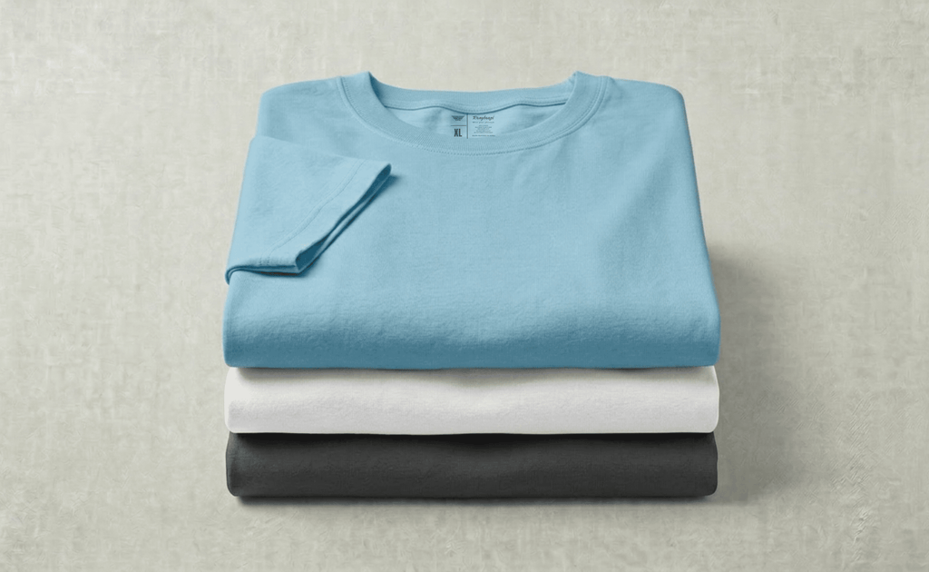 Pack of 3 Men’s Cotton T-Shirts – White, Dark Grey & Sky Blue | Clean & Calm