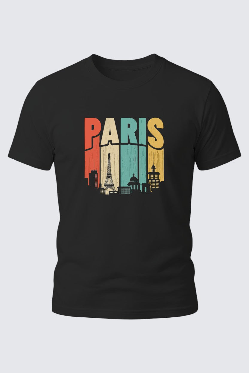 Retro Paris Skyline Tee