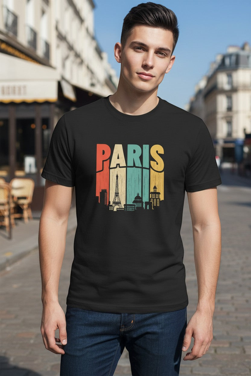 Retro Paris Skyline Tee