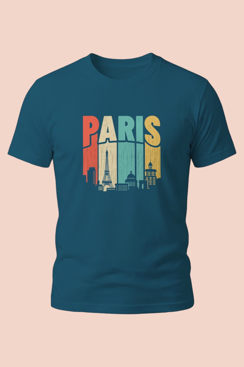 Retro Paris Skyline Tee