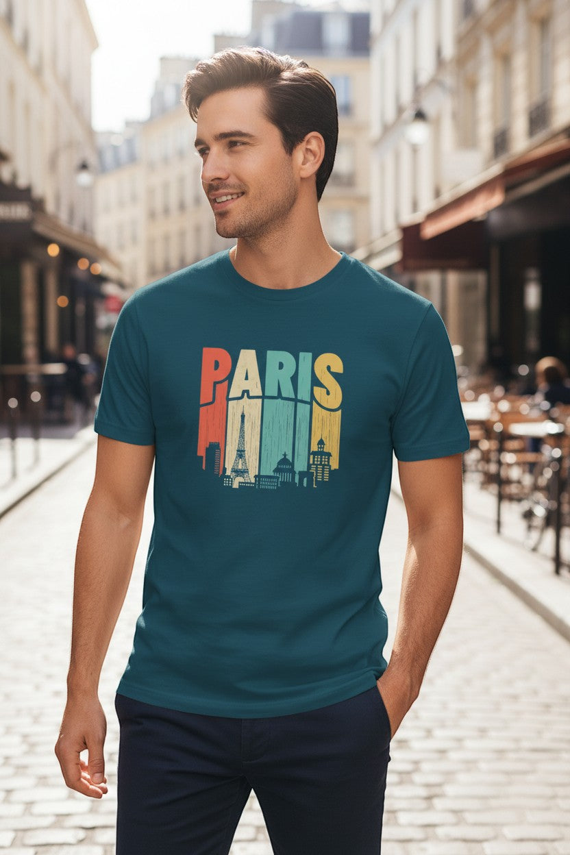Retro Paris Skyline Tee
