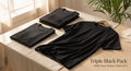 Pack of 3 Premium 100% Pure Cotton T-Shirts for Men – Solid Black | Triple Black Pack